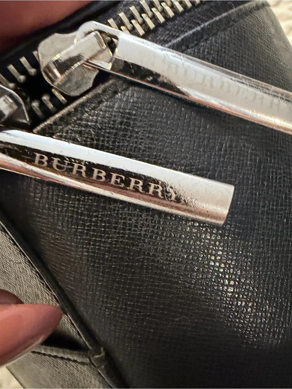Burberry Black Leather Cylinder Vanity Bag